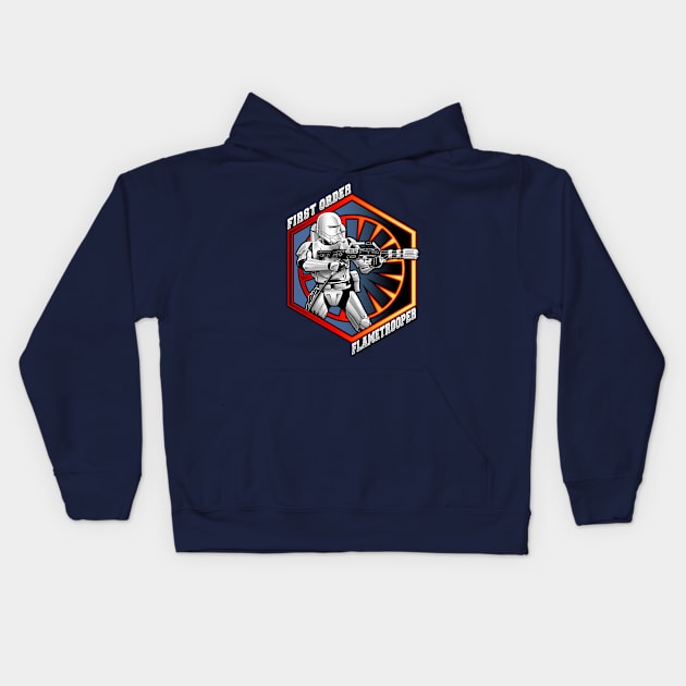 First Order Flametrooper Kids Hoodie by HELLJESTER